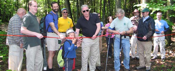 Cutting the ribbon on the Mine Hole Trail June 2, 2012